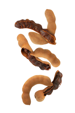 Düşen Tatlı Tamarind, kesme, tam derinlik.