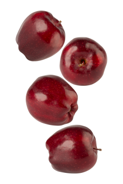 Düşen Kırmızı Elma kesiti, tam derinlik.