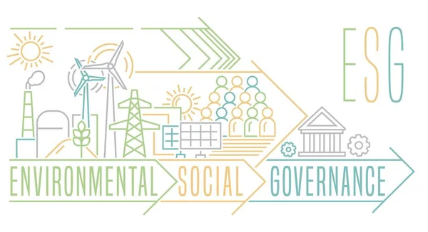 Ambiental Social Governança Esg Coleta Critérios Avaliação Desempenho Corporativo Que — Vetor de Stock