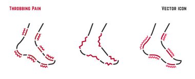 Type of pain, angriness sign. Editable vector illustration in modern outline style isolated on a transparent background. Medical concept. Symbol, pictogram, icon, logotype element.