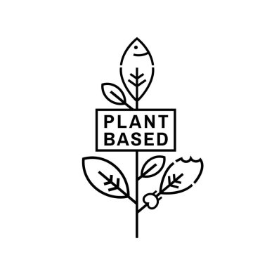 Plant based protein sign. Eating less meat. Alternative protein sources. Healthy lifestyle concept. Graphic pictogram, emblem, icon. Editable vector illustration isolated on a transparent background.