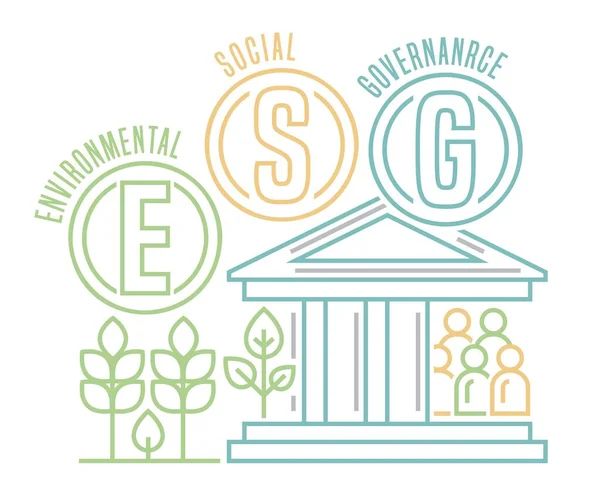 Environmentální Sociální Vládní Esg Shromažďování Kritérií Pro Hodnocení Výkonnosti Podniků — Stockový vektor