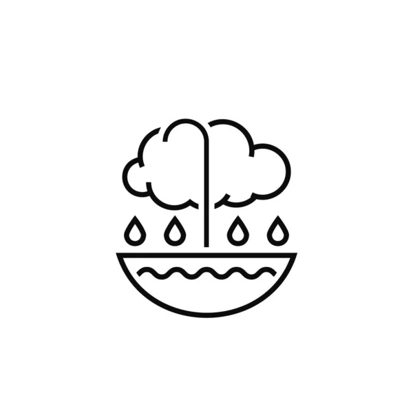 Regnvattenskördeskylt Idé Torktålig Logotyp Samlar Regndroppar Begreppet Ansvarsfull Livsstil Svart — Stock vektor