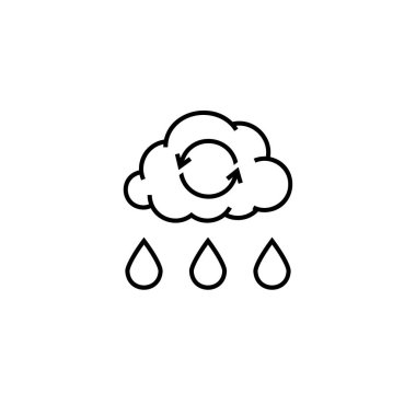 Yağmur suyu hasat tabelası. Kuraklığa dayanıklı logo fikri. Yağmur damlaları topluyorum. Sorumlu yaşam tarzı konsepti. Modern piktogram, amblem, ikon. Düzenlenebilir vektör çizimi şeffaf bir resimde izole edildi