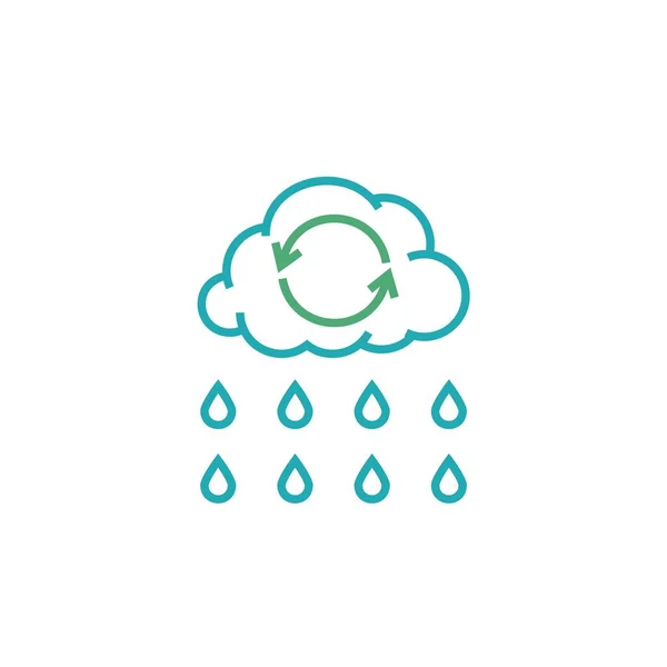 Rainwater Harvesting Sign Drought Tolerant Logo Idea Collecting Rain Drops — Stock Vector