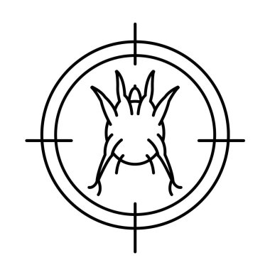 Kulak böcekleri. Köpeklerde sık görülen harici parazitler. Tıbbi veteriner işareti, piktogram, ikon. Vektör illüstrasyonu şeffaf bir arkaplanda izole edildi