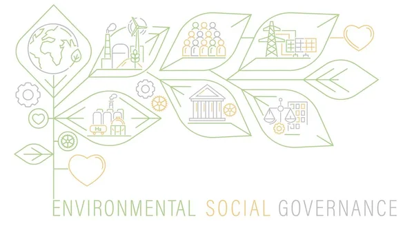 Ambiental Social Governança Esg Coleta Critérios Avaliação Desempenho Corporativo Que —  Vetores de Stock