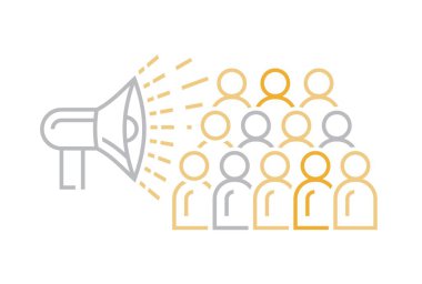 İkna edici, ikna edici ikon, resim. Bilgi aşırı yükleme kavramı. Akıl manipülasyonu. Düzenlenebilir vektör çizimi şeffaf bir arkaplanda izole edildi.