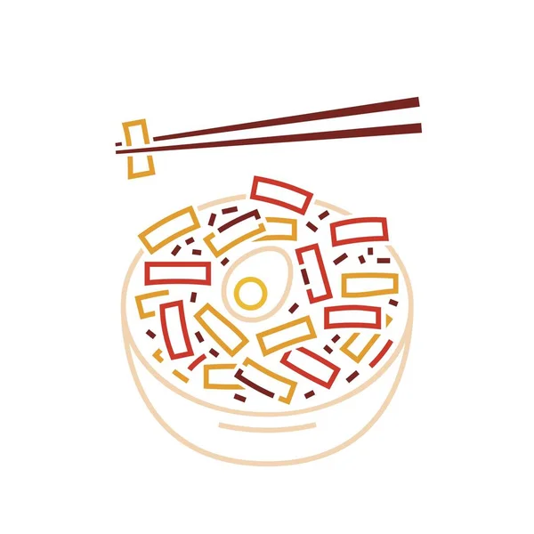 Tteokbokki Popularne Koreańskie Tradycyjne Jedzenie Gotowane Ciasto Ryżowe Projekt Graficzny — Wektor stockowy