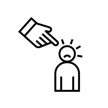 Bir hatanın kabulü. Benim hatam, piktogram. Suçluluk duygusu. Düzenlenebilir vektör çizimi şeffaf bir arkaplanda izole edildi.