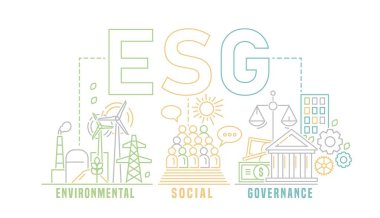 Çevresel, sosyal ve yönetim. ESG. Yönetim mekanizmalarının sağlamlığını değerlendiren kurumsal performans değerlendirme kriterlerinin toplanması. Düzenlenebilir vektör illüstrasyonu.