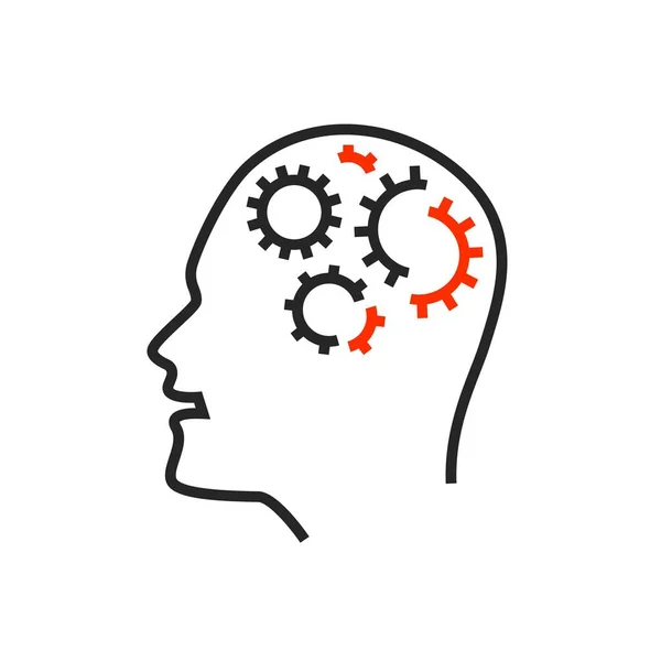 Psykiska Störningar Ikon Piktogram Logga Skissera Stil Demens Alzheimers Sjukdom — Stock vektor