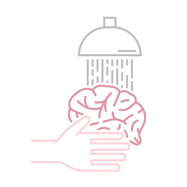 Значок Промывки Мозгов Пиктограмма Пропаганда Концепция Дезинформации Мозговые Манипуляции Редактируемая — стоковый вектор