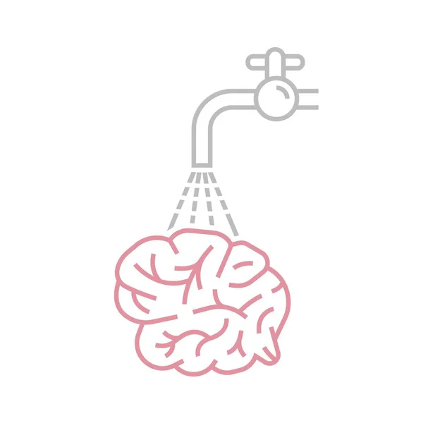 Значок Промывки Мозгов Пиктограмма Пропаганда Концепция Дезинформации Мозговые Манипуляции Редактируемая — стоковый вектор