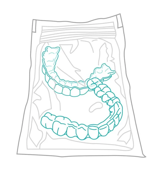 Entraîneur Orthodontique Silicone Aligneur Bretelles Invisible Retenue Traitement Médical Plateau — Image vectorielle