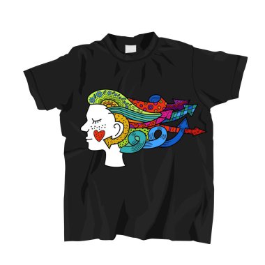 Renklerin canlı spektrumundan oluşan çeşitlilik sembolü. Bu eğilim insan zihinlerinin ve deneyimlerinin çeşitliliğini temsil ediyor. Kıyafet tasarımı. Tişört izi. El çizimi düzenlenebilir vektör illüstrasyonu