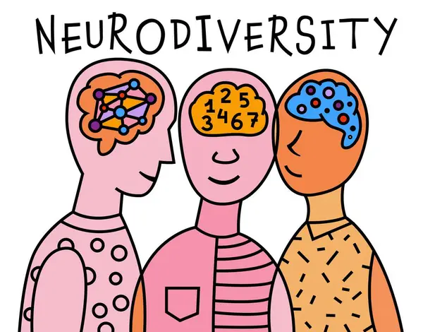 Ανθρώπινο Μυαλό Και Εμπειρία Ποικιλομορφία Νευροποικιλότητα Αποδοχή Αυτισμού Διαφορές Στα — Διανυσματικό Αρχείο