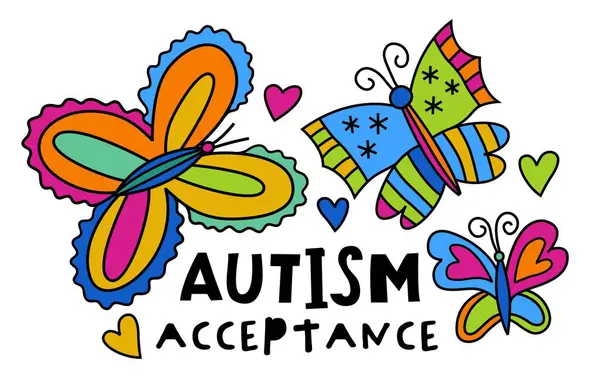 Neuro Diversity Autism Acceptance Creative Print Banner Pop Art Style Royalty Free Stock Illustrations
