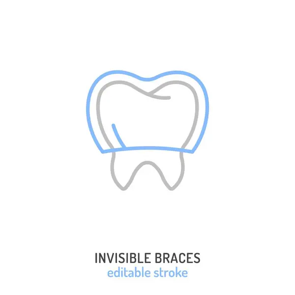 Orthodontic Silicone Trainer Invisible Braces Aligner Retainer Medical Icon Linear Stock Illustration