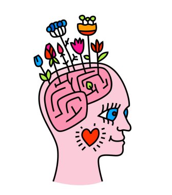 İnsan zihni ve deneyim çeşitliliği. Nöroçeşitlilik, otizm kabulü. Kişilik özelliklerindeki farklılıklar. Kapsayıcı, anlayışlı bir toplum. Renkli pop sanat tarzında vektör illüstrasyonu.