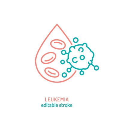 Hemato onkoloji doğrusal piktogram. Disiplinler arası tıp uzmanlık sembolü. Kanser ve tümör araştırma konsepti ana hatlarıyla. Beyaz arkaplanda izole edilmiş düzenlenebilir vektör illüstrasyonu