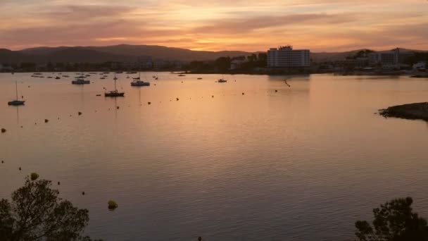 Beautiful Sunrise Port Sant Antoni Portmany Ibiza Balearic Islands Spain — Stock Video