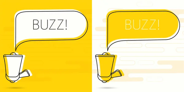 Buzz Megafone Colorido Bolha Discurso Amarelo Com Citação Gerenciamento Blog — Vetor de Stock