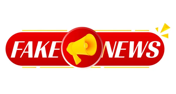 Megafon Mit Fake News Auf Weißem Hintergrund Megafon Banner Web — Stockvektor