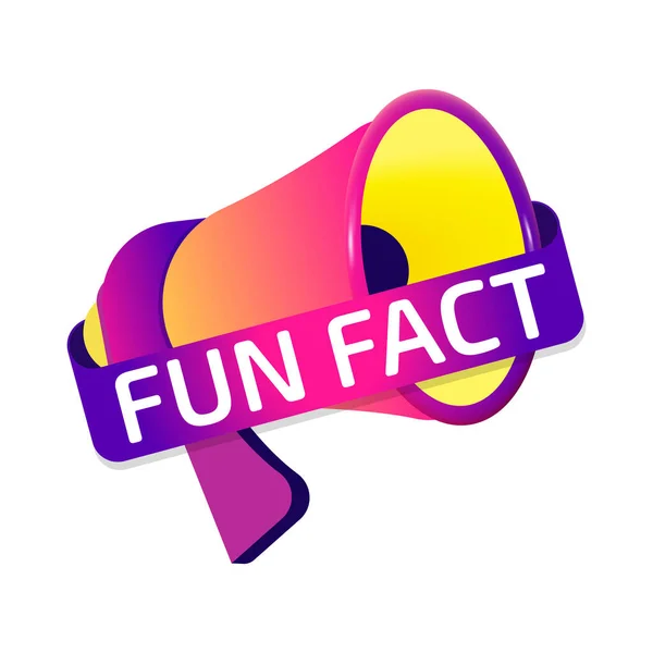 Fun Fact Étiquette Bannière Icône Badge Avec Mégaphone Design Plat — Image vectorielle