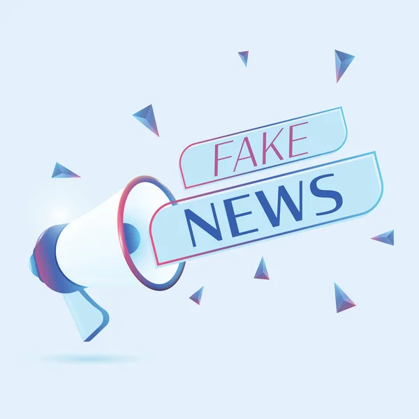 Fake News Text Mit Realistischer Megafon Vektorillustration Banner Vorlage Zur — Stockvektor