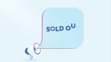 Konuşma baloncuğu dolu 3 boyutlu gerçekçi bir megafon. Hoparlör. İş, pazarlama ve reklam afişi. 4K video hareketi canlandırması