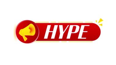 Beyaz arka planda reklam afişi olan bir megafon. Web tasarımı. 4K video hareketi canlandırması