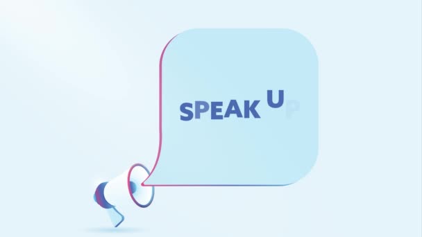 Realistische Megafoon Met Spreekbubbel Luidspreker Banner Voor Het Bedrijfsleven Marketing — Stockvideo
