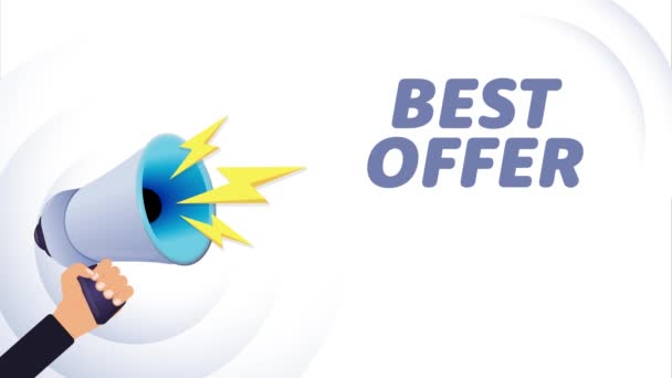 Segure Megafone Melhor Oferta Megafone Realista Alto Falante Com Relâmpago — Vídeo de Stock