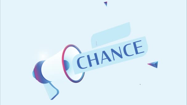 Última Chance Texto Com Animação Megafone Realista Megafone Sinal Banner — Vídeo de Stock