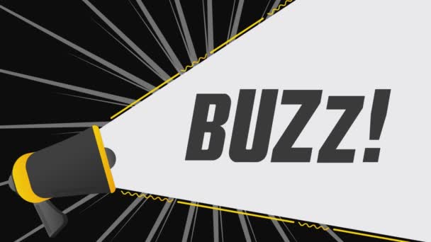 Buzz Megafono Promozione Banner Pubblicita Discorso Marketing Animazione Video — Video Stock