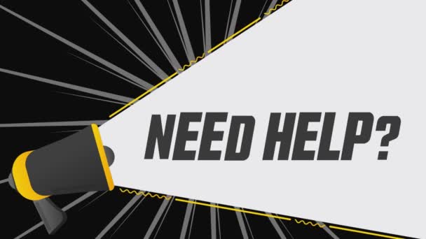 Need Help Megaphone Promotion Banner Advertising Marketing Speech Video Motion — Stock Video