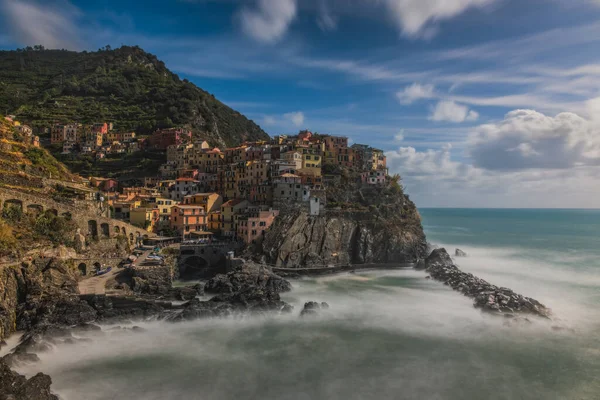 Manarola Spezia Itálie Pobřežní Pohled Cinque Terre Dne Září 2022 — Stock fotografie