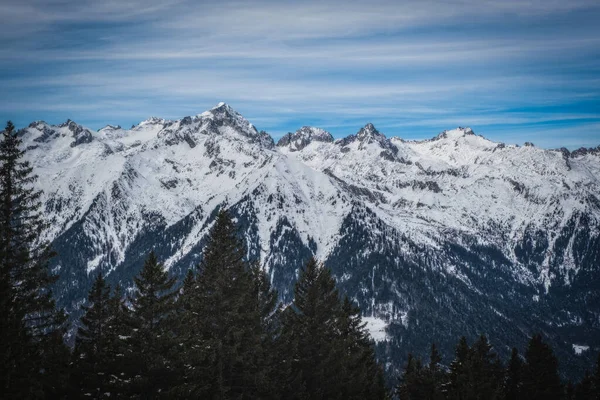 Βουνά Των Δολομιτών Μια Όμορφη Χειμωνιάτικη Μέρα Χιονοδρομικό Κέντρο Pinzolo — Φωτογραφία Αρχείου
