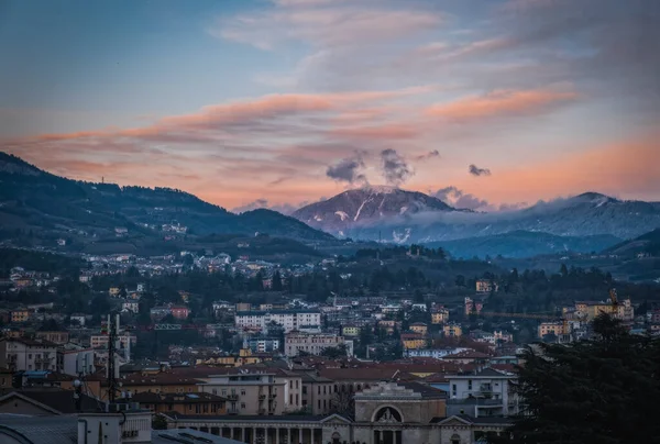 Trento Panorama Tramonto Nella Stagione Invernale Gennaio 2023 — Foto Stock