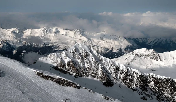 Berglandschaft Hintertux Himmel Mit Wolken — Stockfoto