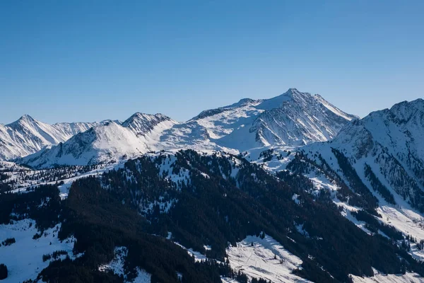 Landschaft Der Zillertal Arena Skigebiet Zillertal Tirol Großer Wintertag — Stockfoto