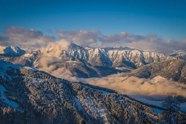Una Vista Del Paisaje Alpino Temporada Invierno Estación Esquí Nassfeld — Foto de Stock