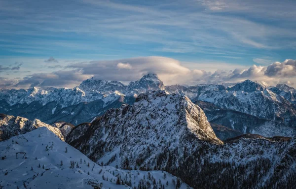 Mountain Ski Resort Nassfeld Hermagor Αυστρία Πρωινό Άποψη Των Καλά — Φωτογραφία Αρχείου