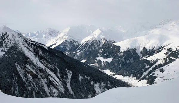 Landschaft Der Zillertal Arena Skigebiet Zillertal Tirol Alpine Berge Mit — Stockfoto
