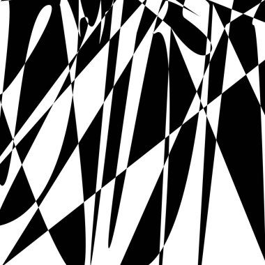 Soyut monokrom grafik tasarımı. Optik yanılsama. Siyah beyaz arka planı bozulmuş. Modern Sanatlar. Çağdaş Sanat. Uygulama, Paketleme, Ögeler, Web siteleri ve Malzeme-vektör illüstrasyonu için kullan.