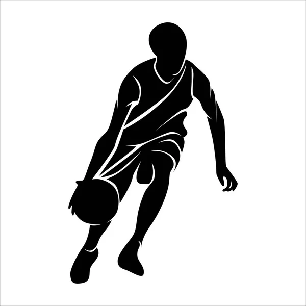 Basketballer Athlet Silhouette Vektor Vorlage — Stockvektor