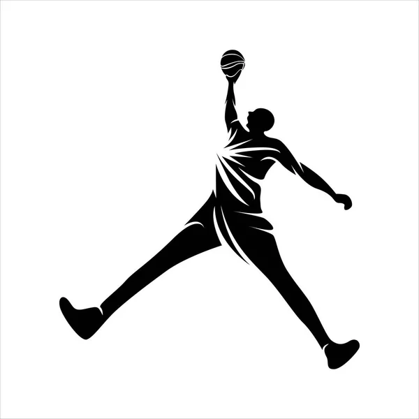 Modello Vettore Silhouette Atleta Giocatore Basket — Vettoriale Stock