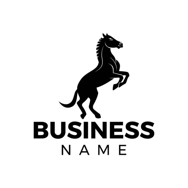 Black White Horse Logo Template — Stock Vector