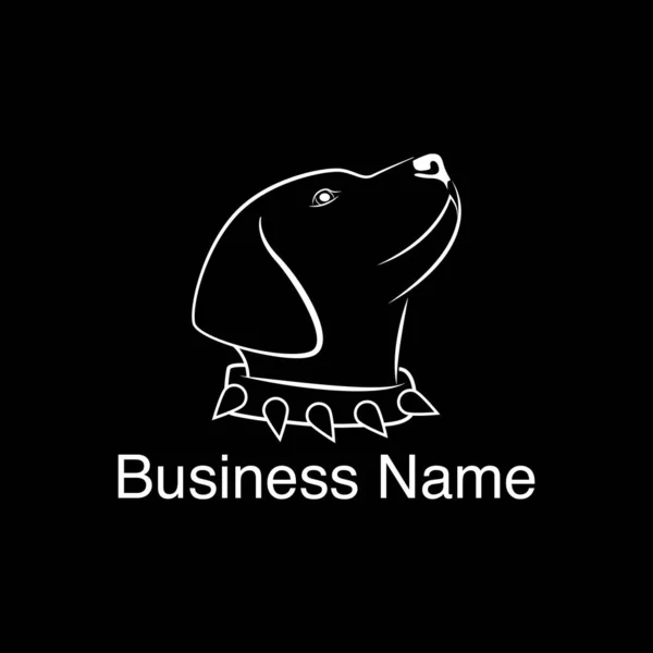 Linje Hund Huvud Logotyp Mall — Stock vektor